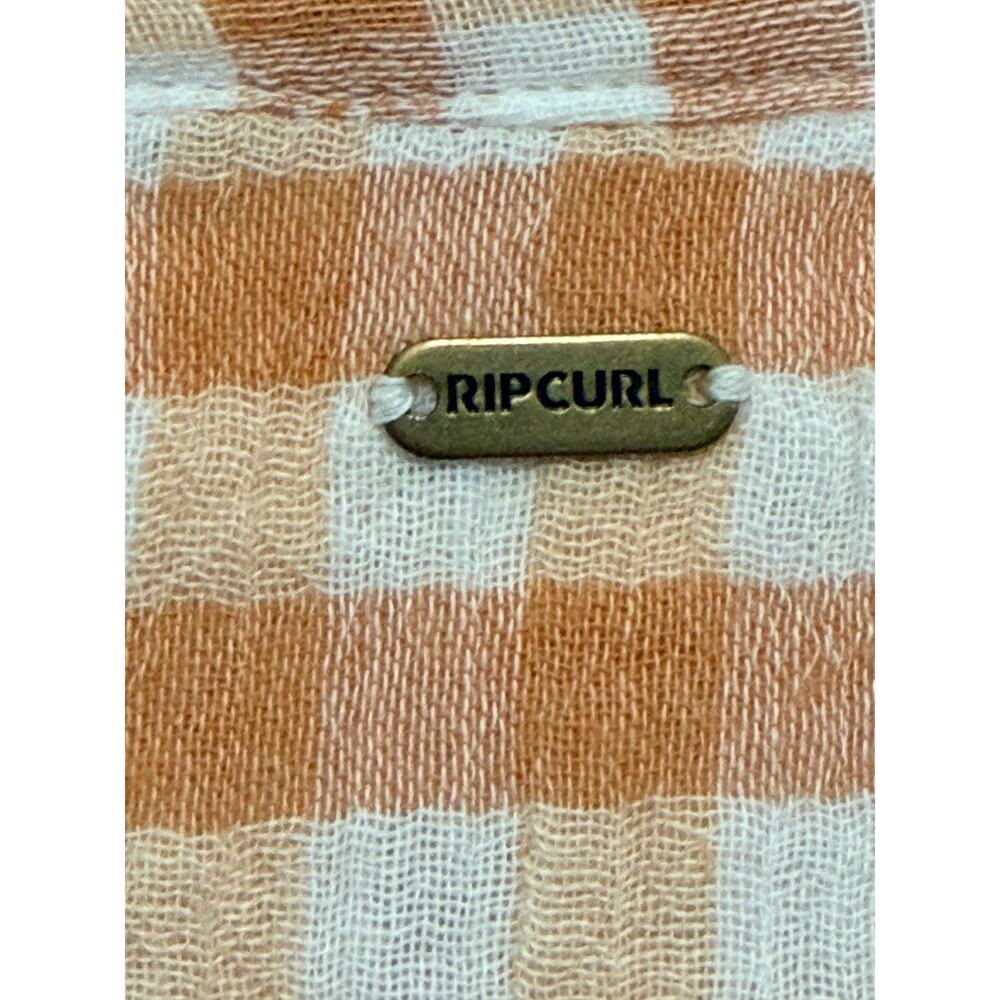 Rip Curl Premium Surf Check Shirt Short Sleeve Button Gauze Medium Beach Surf - Picture 8 of 13